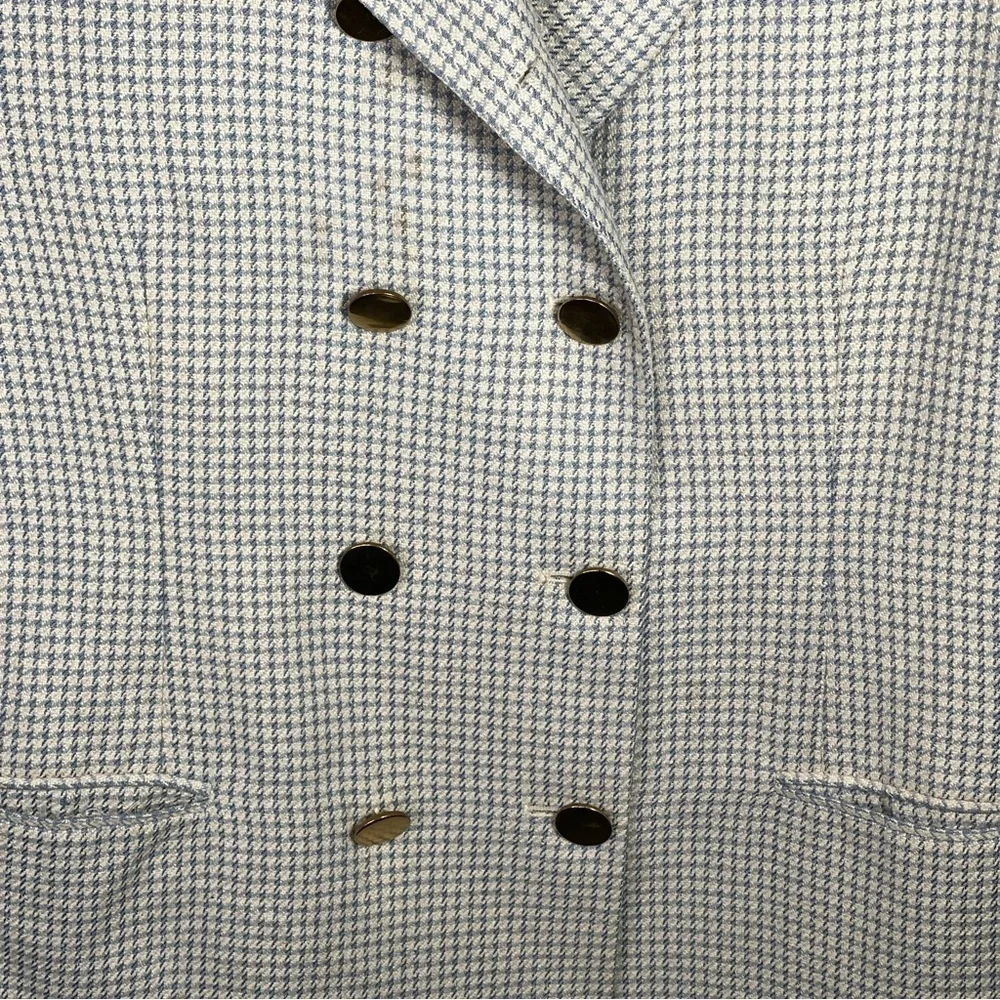 Christian Dior Vintage Houndstooth Double Breasted Blazer Jacket Size 18